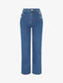 Jean à taille haute coupe boyfriend - Bleu - 5
