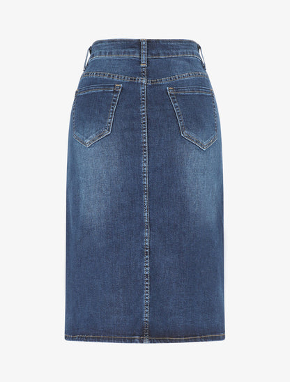 Jupe en jean à boutons - Bleu - 2