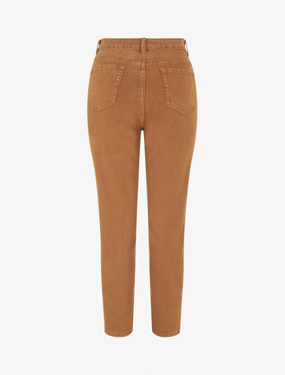 Jean uni taille haute - Camel - 2