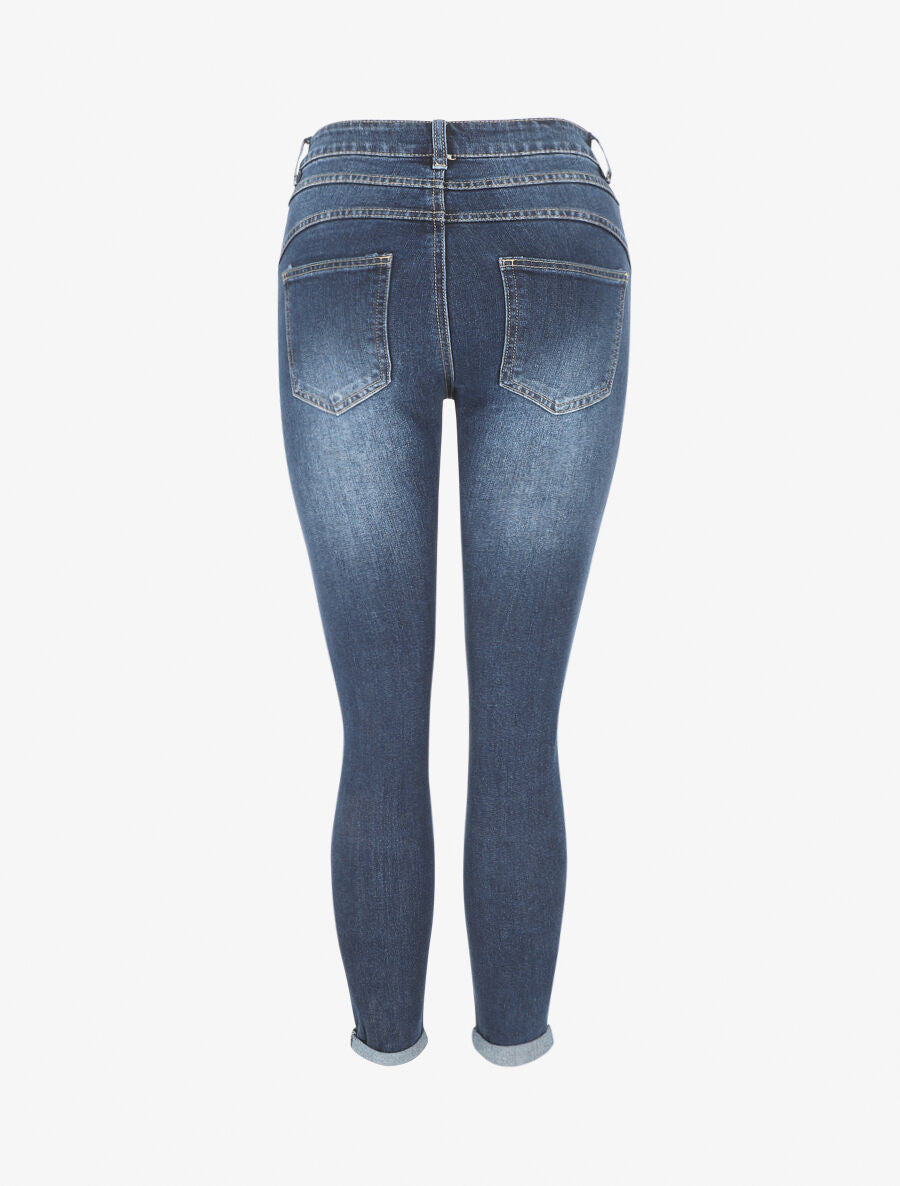 Jean à revers coupe slim - Bleu - 2
