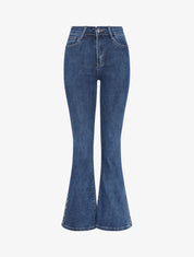 Jean flare uni taille standard - Bleu - 4