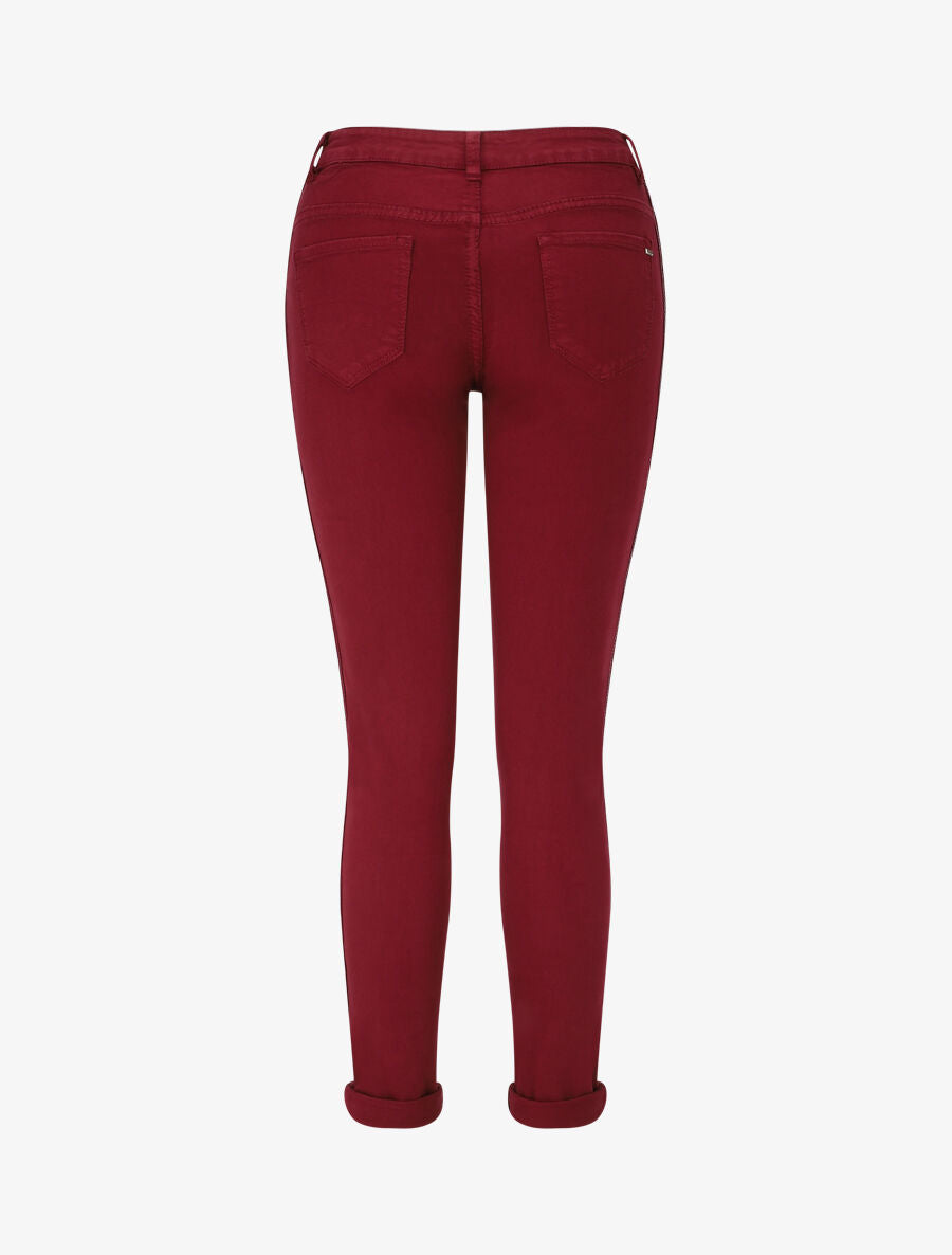 Jean slim taille standard à perles - Bordeaux - 2