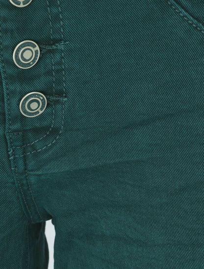 Jean effet froissé coupe slim - Vert émeraude - 3