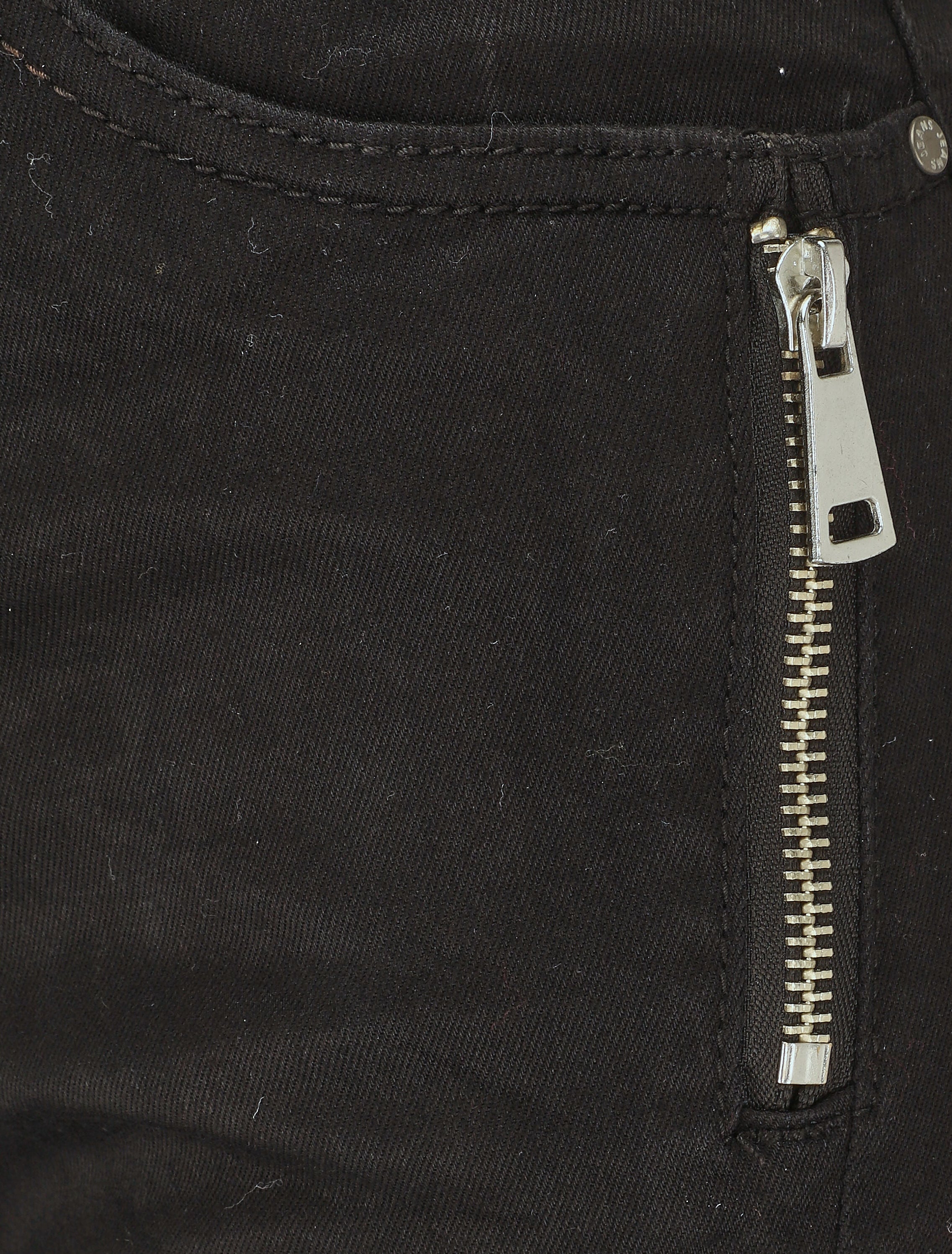 Jean taille haute effet froissé coupe slim - Noir - 3