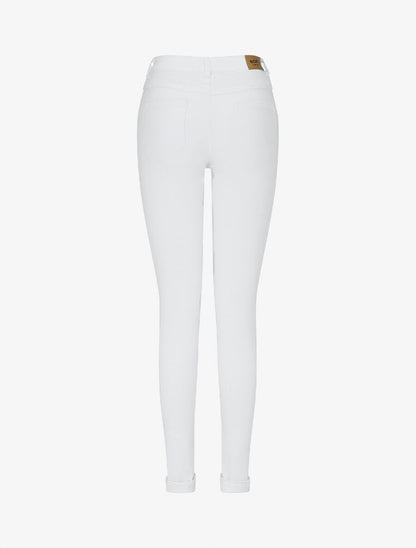 Jean uni à genoux renforcés coupe slim - Blanc - 2
