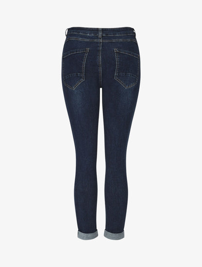 Jean à taille haute coupe droite - Bleu - 2