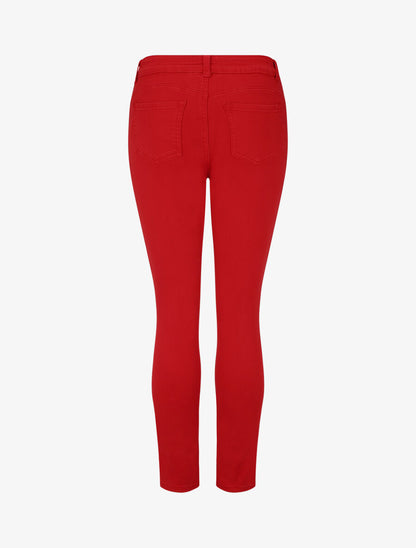 Jean grande taille coupe skinny taille standard - Rouge - 2