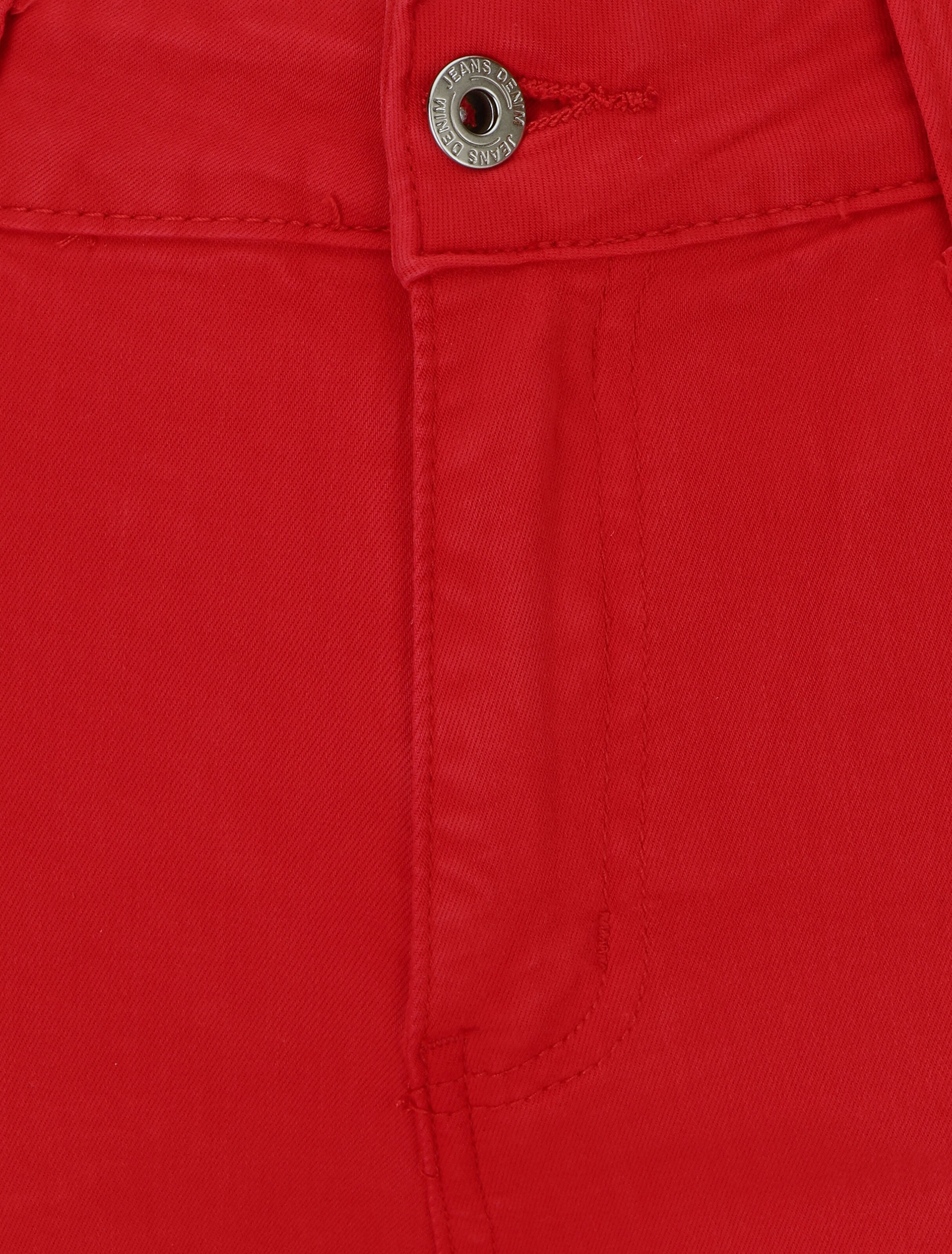 Jean grande taille coupe skinny taille standard - Rouge - 3