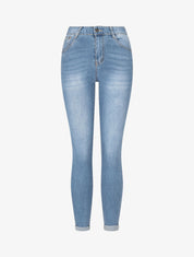 Jean standard coupe skinny à revers - Bleu - 1