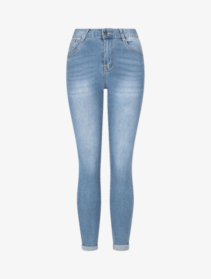 Jean standard coupe skinny à revers - Bleu - 1