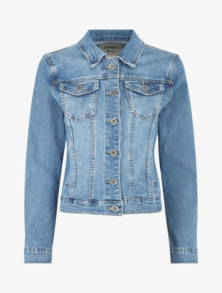 Veste droite en jean - Bleu - 4