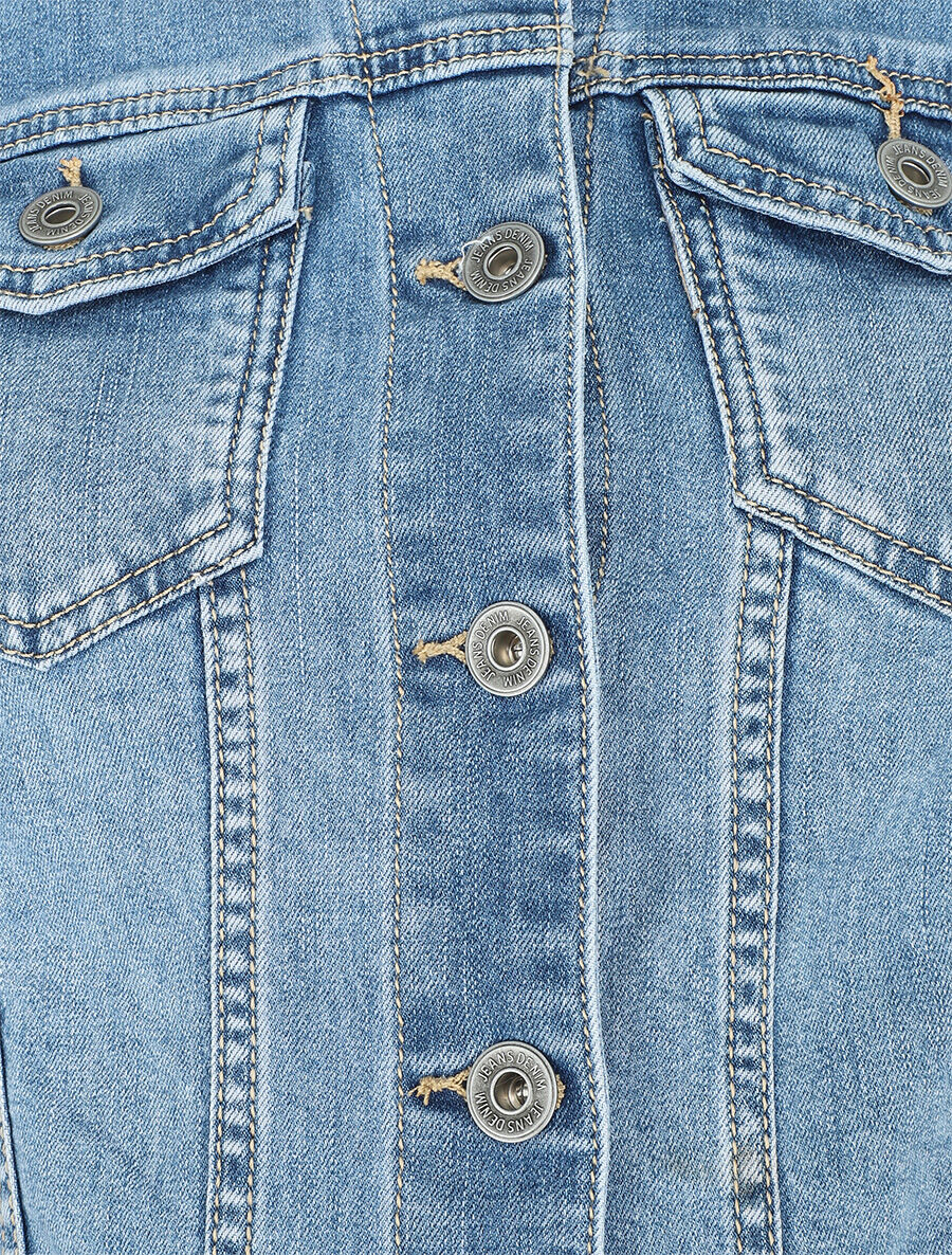 Veste droite en jean - Bleu - 3