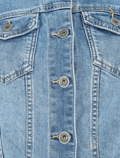 Veste droite en jean - Bleu - 3