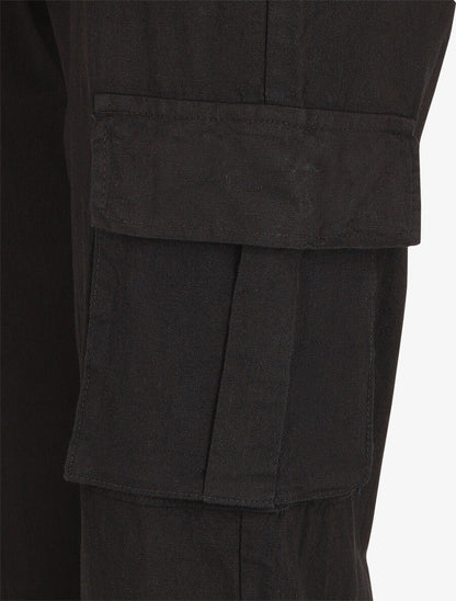 Pantalon cargo taille haute - Noir - 3