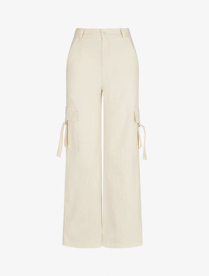 Pantalon cargo à liens - Écru - 1