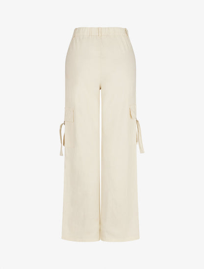 Pantalon cargo à liens - Écru - 2