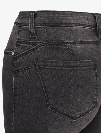 Jean skinny taille standard légèrement délavé - Gris foncé - 3