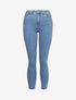 Jean skinny taille standard à bords coupe franche - Bleu clair - 4