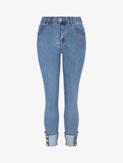 Jean à revers coupe slim - Bleu - 1