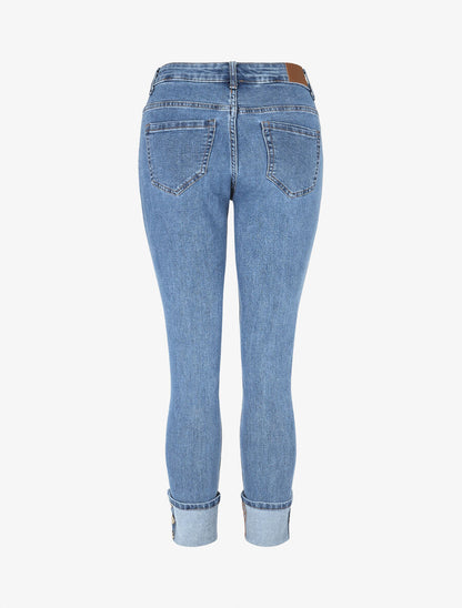 Jean à revers coupe slim - Bleu - 2