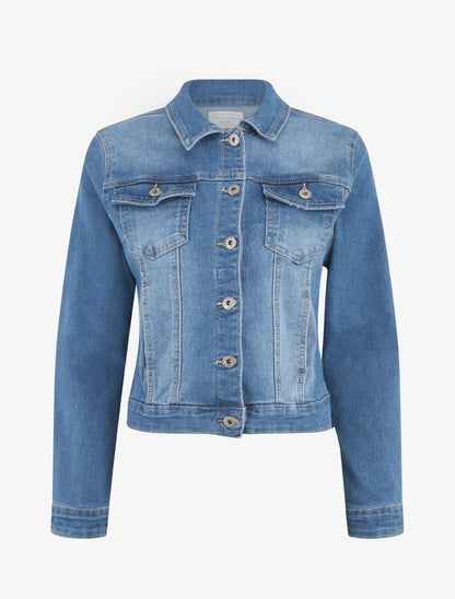Veste en jean ajustée - Bleu - 1