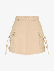 Jupe short cargo uni - Beige - 1