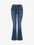Jean à poches cloutées coupe flare - Bleu - 4