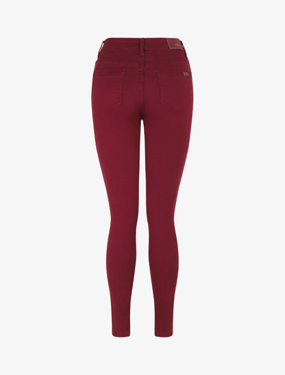 Jean uni coupe slim - Rouge grenat - 2