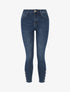 Jean push up coupe slim à boutons décoratifs - Bleu - 1