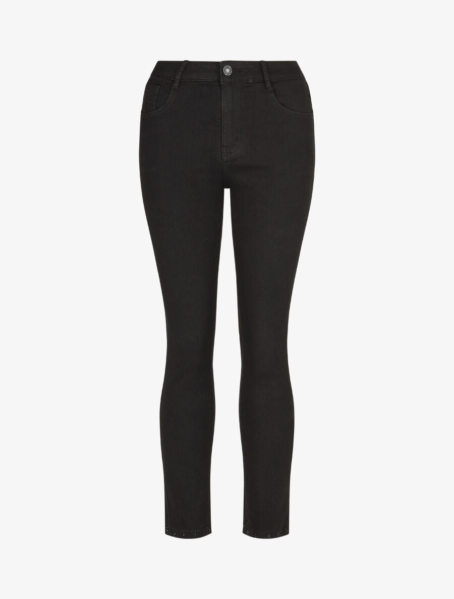 Jean standard à strass coupe skinny - Noir - 4