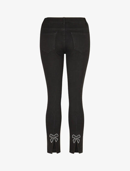 Jean standard à strass coupe skinny - Noir - 2