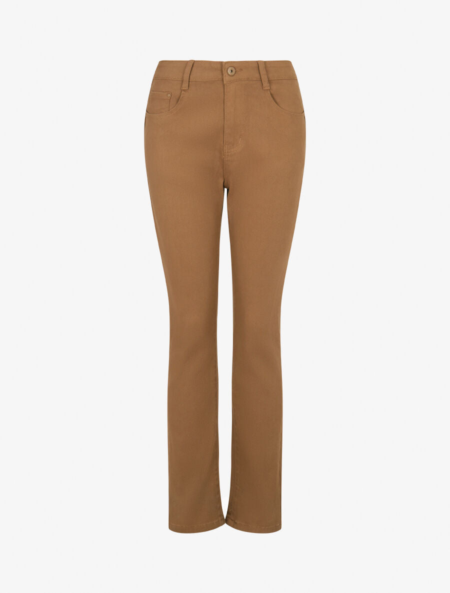 Jean slim push-up basique - Beige foncé - 1