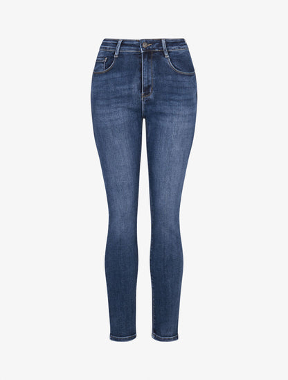 Jean droit casual délavé - Bleu stone - 1