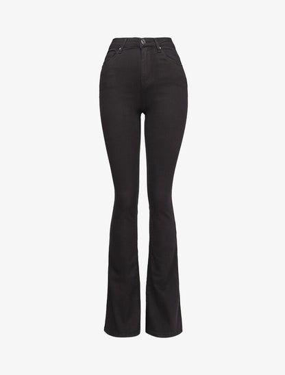 Jean flare extra long à taille standard - Noir - 1
