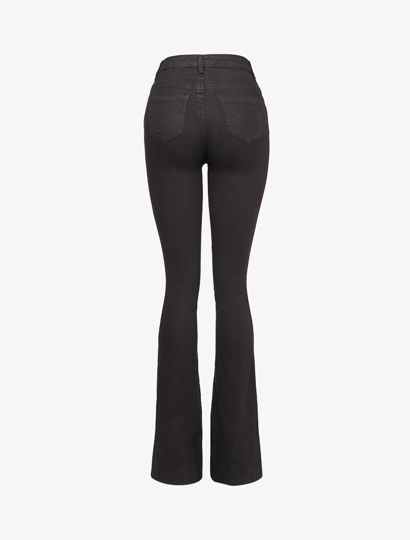 Jean flare extra long à taille standard - Noir - 2