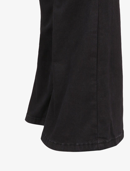 Jean flare extra long à taille standard - Noir - 3