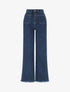 Jean wide leg à bouts effilochés coupe droite - Bleu - 4