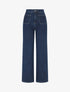 Jean wide leg taille haute coupe droite - Bleu - 1