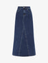 Jupe mi-longue à taille haute - Bleu - 5