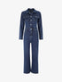Combinaison en jean droite - Denim foncé - 1