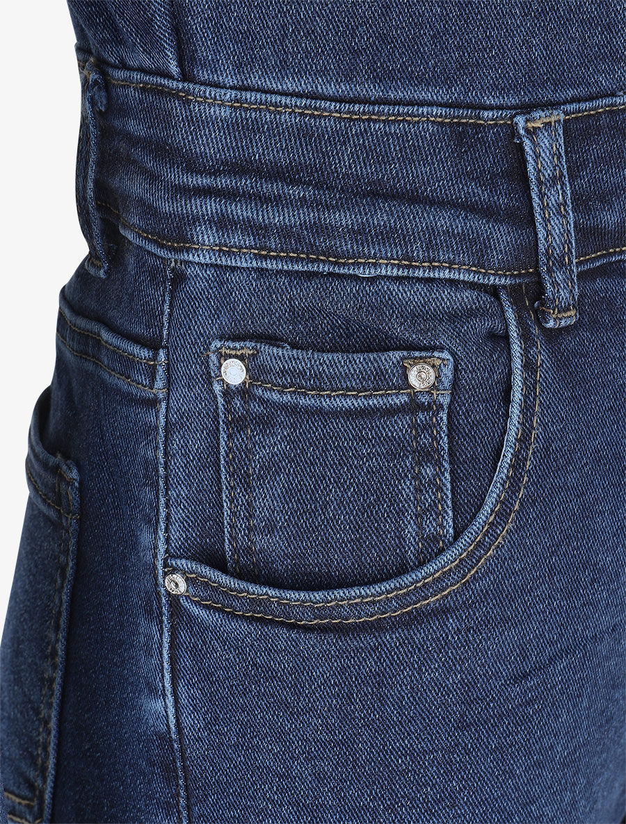 Combinaison en jean droite - Denim foncé - 3