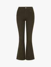 Jean coupe flare à taille haute - Kaki - 5