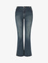 Jean délavé à boutons décoratifs coupe flare - Bleu - 4