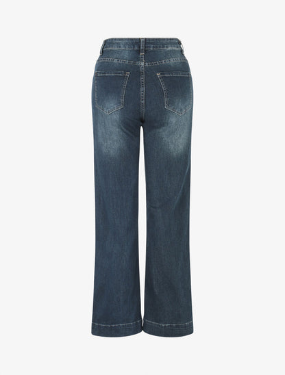 Jean classique délavé coupe droite - Bleu - 2