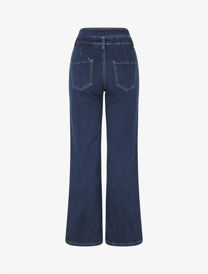 Jean à taille haute coupe droite - Bleu - 2