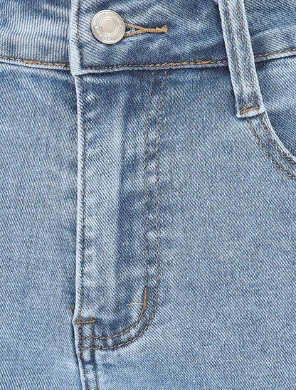 Jean coupe droite taille haute - Bleu - 3