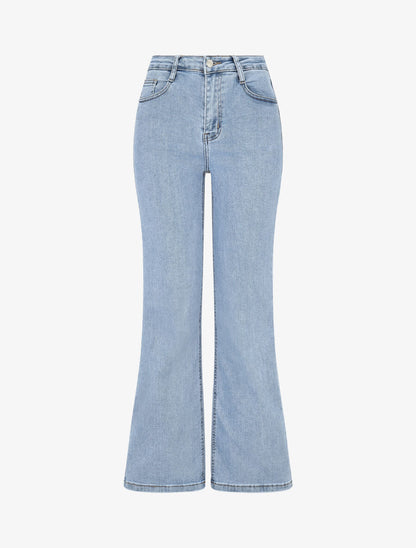 Jean droit taille haute - Bleu clair - 1