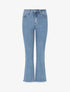 Jean à bords effilochés coupe flare - Bleu - 4