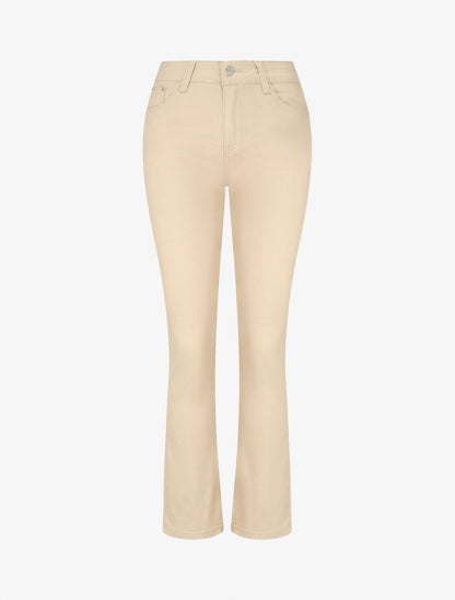 Jean droit grande taille effet push up - Beige - 1