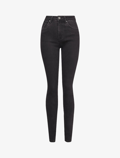 Jean slim extra long à taille standard - Noir - 1